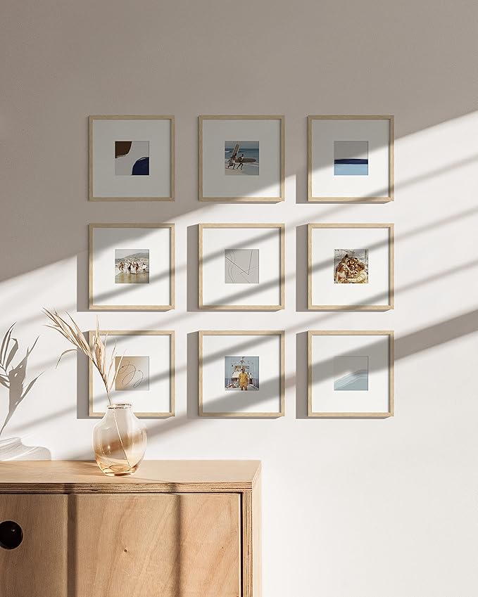 HAUS AND HUES Beige Square Frames Set of 9-8x8