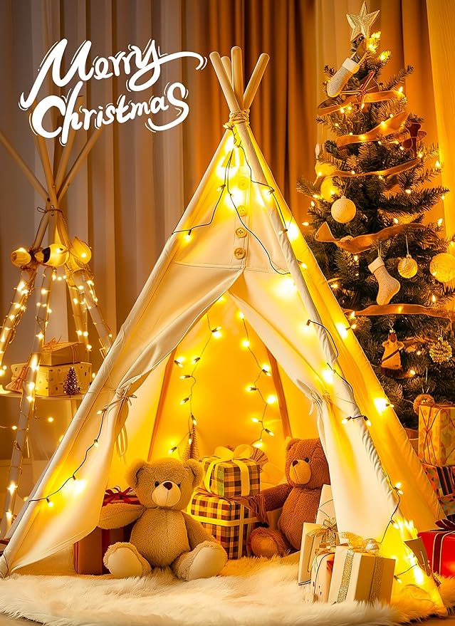 4 Pack Each 50 Count 13 Feet Clear Christmas Mini Lights, Green Wire Incandescent Bulb Mini String Lights for Indoor Holiday Xmas Tree Garland Birthday Wedding Party Festival Decoration