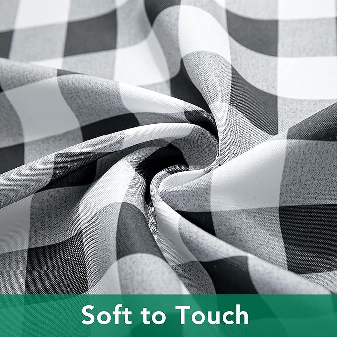 Biscaynebay Fabric Square Tablecloths 54x54 Inch, Black/Grey Scottish Plaid Table Cloth Small Card Folding Table Covers Water Resistant for Dining, Kitchen, Wedding and Parties, etc Machine Washable