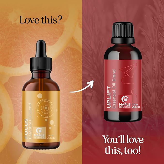 Focus Essential Oil Blend for Diffusers - Aromatherapy Essential Oils Blend for Home and Travel Energy Focus and Attention Support with Grapefruit Bergamot Peppermint and Eucalyptus (2 Fl Oz)