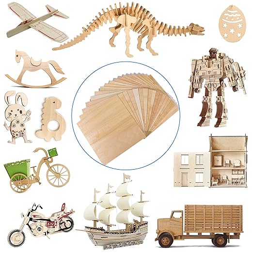 18 Pack Basswood Sheets 12"x12"x1/8" for Crafts, Unfinished Basswood Craft Board Perfect for DIY Ornaments and Models, Drawing, Painting, Engraving, Wood Burning, Laser Cutting
