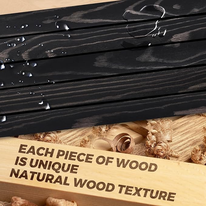 Floating Wall Shelves 2-Pack - 24-Inch Rustic Black Wooden Shelves for Storage and Décor, Easy Installation for Living Room, Bedroom, and Kitchen