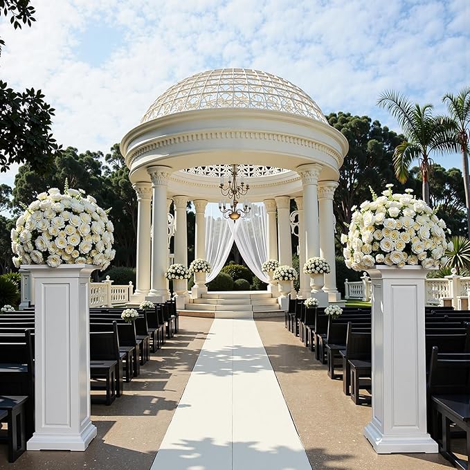 EFU 36'' Tall Planters Outdoor Set of 2 Resin Planter,Modern Design Garden Bed, Built-in Drainage,for Patio Backyard Weddings Events Home Decor,Crack-Resistant,All-Weather Durability(Ashen)