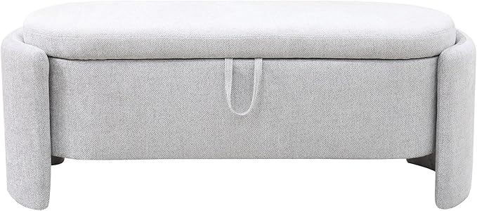 Ottoman Rectangular Storage Ottoman Bench, Footrest Stool Footstool with Lid for Living Room, Bedroom, Entryway, Brown, 47"x17"x18"