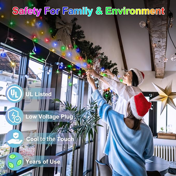 612 LED 60FT Christmas Lights with 136 Drops, 12 Modes Dimmable Multicolor Outdoor Hanging Lights with Timer Memory, Waterproof Curtain Lights for Home Bedroom Indoor Tree Window Roof Fence Wedding