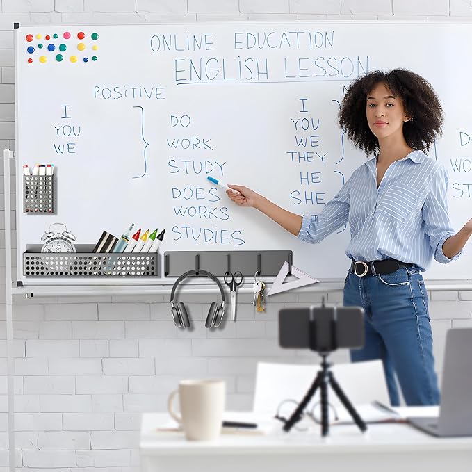 Magnetic Spice Rack for Refrigerator 2 Tiers and Paper Towel Holder and Utensil Holder, Magnetic Refrigerator Organizer, Strong Magnetic Fridge Shelf, Side Fridge Storage Rack for Kitchen