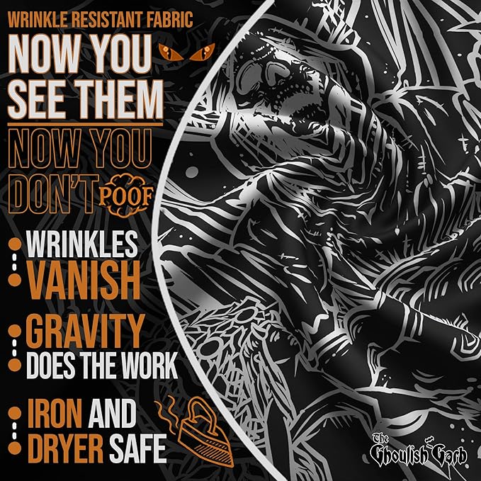 The Lovers Tarot Card Tapestry (Black & White) - Grim Reaper - Gothic Couple Halloween Home Decor Wall Hanging (59" x 51")