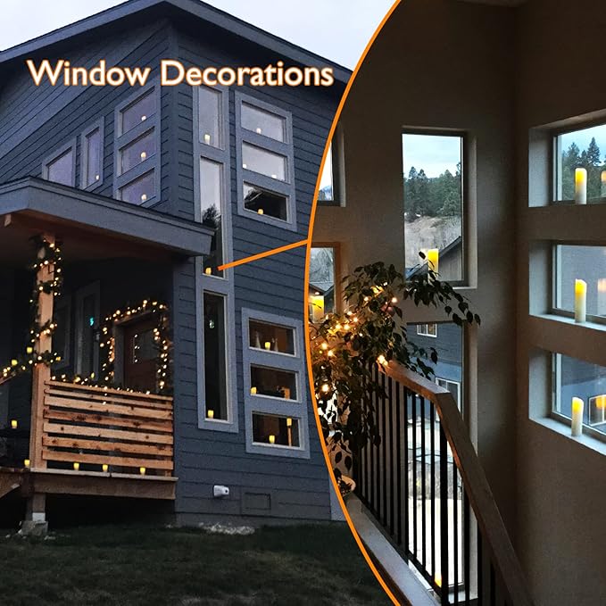 5plots 7"x 2.2" Flickering Flameless Candles, Battery Operated LED Pillar Candles with Timers and Remote Control, Made of Wax-Like Frosted Plastic, Won’t Melt, Ivory, Skinny, Set of 6