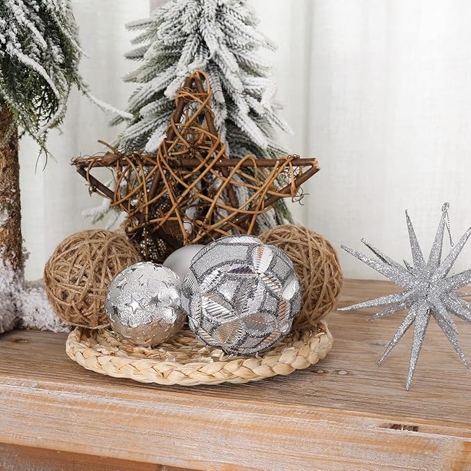 87ct Christmas Ball Ornaments Set Shatterproof Seasonal Hanging Decorations with Reusable Hand-held Gift Package for Xmas Tree Holiday Party and Home Decor, Silver