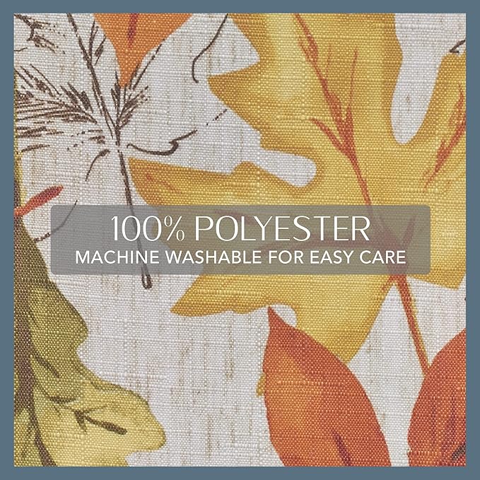 Elrene Home Fashions Autumn Leaves Printed Fall Cloth Dinner Napkins, 17" x 17", Set of 8