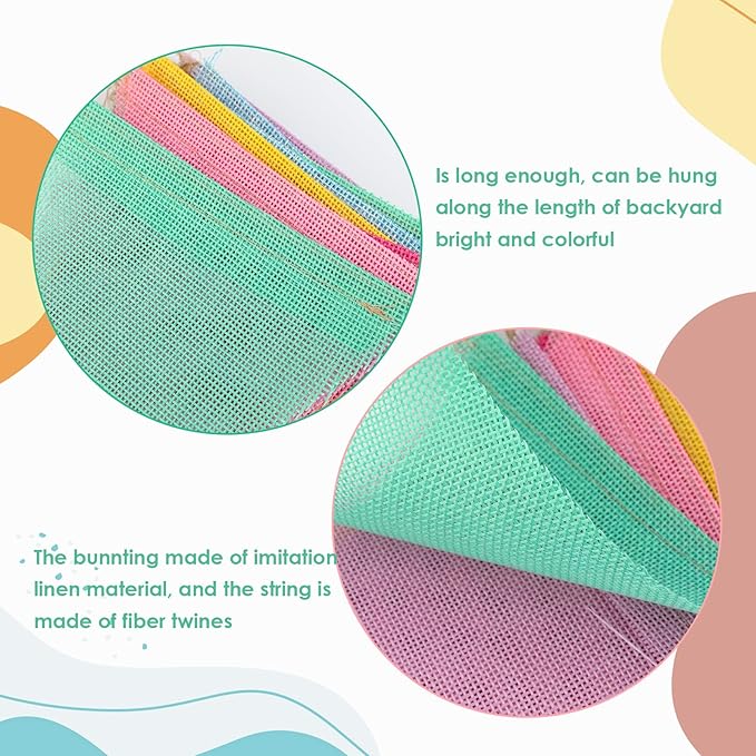 G2PLUS Pre-Strung Burlap Pennant Banners, 39Ft Colorful Fabric Triangle Flag Bunting, 36Pcs Pennant Banner Flags Garland for Birthday, Holidays and Theme Party Decorations