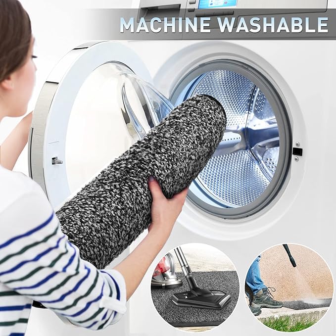 Mibao Front Door Mat, Dirt Trapper Welcome Mat for Outdoor Indoor, Non-Slip Waterproof Doormat, Durable Machine Washable Low Profile Entry Rug for Back Door Outside Patio Porch, 48" x 24", Grey