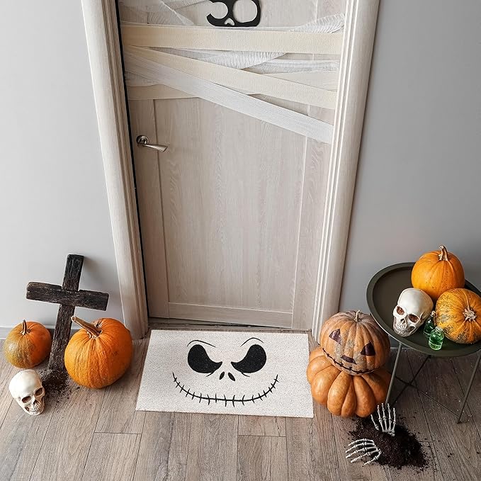 Gertmenian Nightmare Before Christmas Coir Doormat - 2x3 Welcome Mat (2-Pack), Ideal for High Traffic Areas in Front Door, Garage, Entryway - Disney Nightmare Jack Skellington, 80024