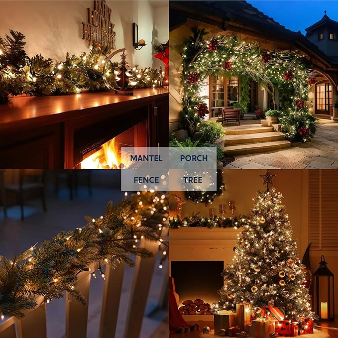 Joiedomi Clear Christmas String Lights Indoor,150 Count Mini Warm White Fairy Light,31.2FT Lighting Decor for Patio Dorm Classroom Bedroom Holiday Wedding Party Garland Birthday Festival,Green Wire