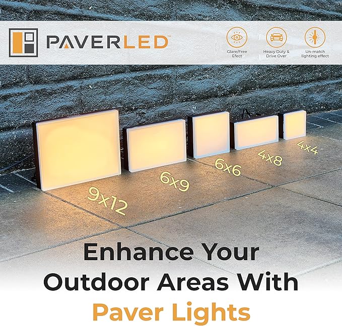LUMENGY Paver Light 6×6 Inch (5.9 inch X 5.9 inch), Warm White Glare-Free Illumination for Driveways, Pathways, Pool Deck & Patios,12V AC/DC, Waterproof & Drive-Over Rated