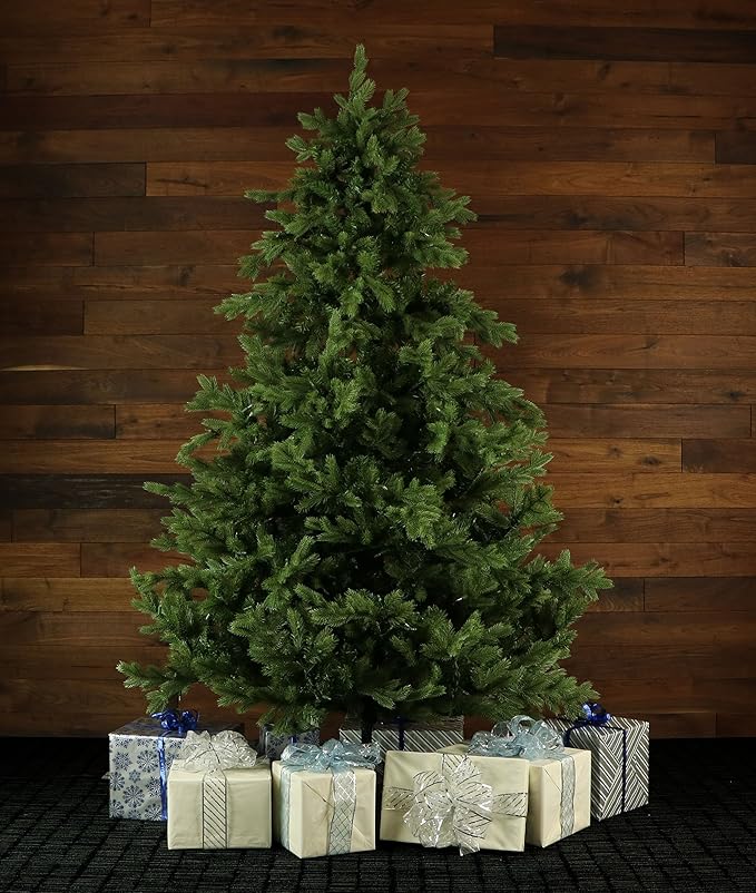 Fraser Hill Farm 9-Ft. Foxtail Pine Artificial Christmas Tree with Stand and No Lights, Unlit Foldable Fake Tree with Realistic Foliage for Home Decoration