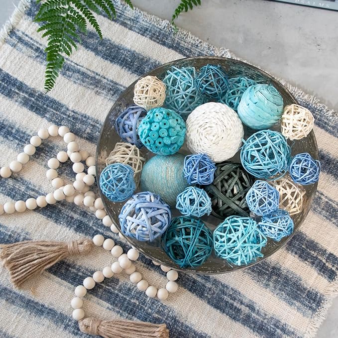 ANDALUCA Decorative Balls Bag Bowl Filler Home Decor (Turqouise Blue)