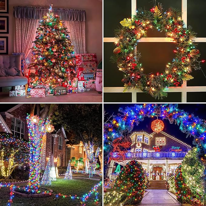 50-Count Multicolor Christmas Lights with Green Wire,Mini String Lights for Holiday Decorations, Christmas Tree Lights, Holiday Party, Wedding, Xmas, Home, Indoor & Outdoor Use (13ft Long)