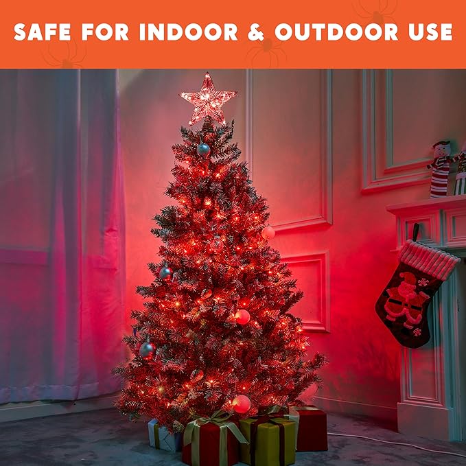 Joiedomi Red Christmas String Lights,100 Count 21.4FT Christmas Fairy Tree Lights Plug in for Indoor Outdoor Valentine's Day Xmas Decorations Patio Holiday Theme Party Yard House,Green Wire