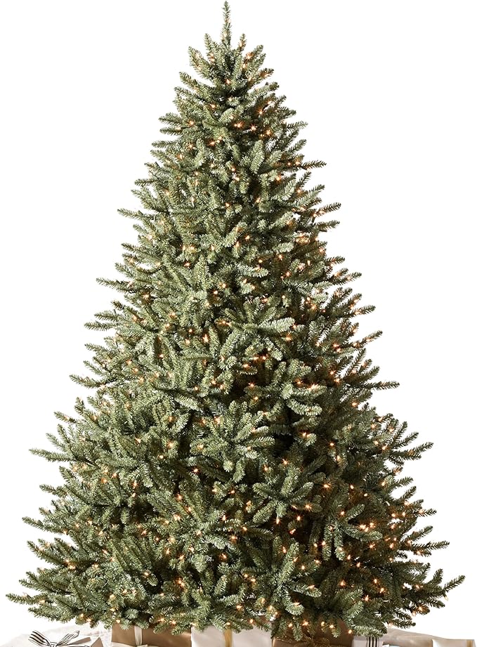 Balsam Hill 4.5ft Pre-Lit Classic Blue Spruce - Artificial Christmas Tree with 886+ Tips, 300 Clear LED Lights, Easy Plug System, Premium Stand & Storage Bag for Indoor Holiday Decorating
