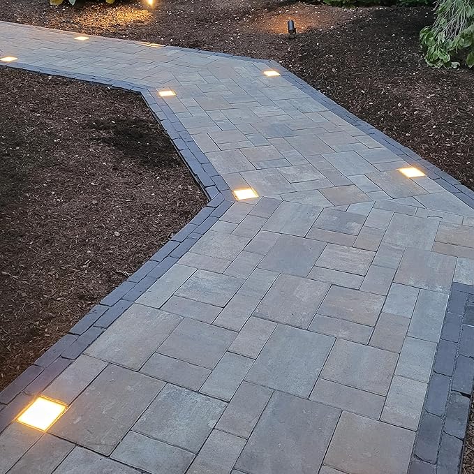 Paver Light 4×4 Inch (3.93 X 3.93 inch), Warm White 2700K Glare-Free Illumination for Driveways, Pathways, Pool Deck & Patios,12V AC/DC, Waterproof & Drive-Over Rated