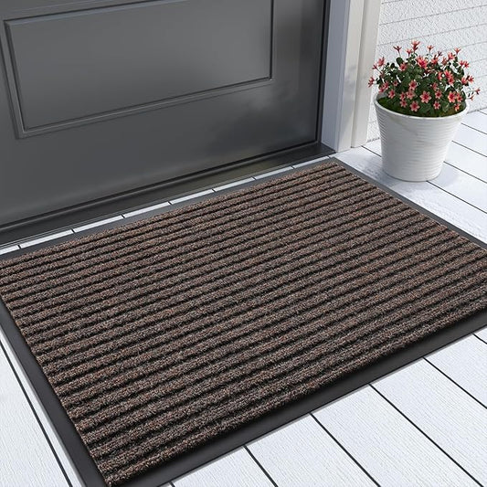 Yimobra Front Door Mat Outdoor Indoor Entrance, 100% Waterproof All-Season All Weather Doormat, Welcome Matt Outside Entry, Non Slip, Low Profile, Heavy Duty Patio Porch Floor Mats,29.5 x 17