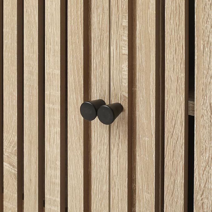 Mid Century Modern TV Stand for Televisions up to 70 Inches, with Sliding Doors and Storage, Television Stands, TV Consoles, Media Consoles for Living Room, 63 Inch (Natural)