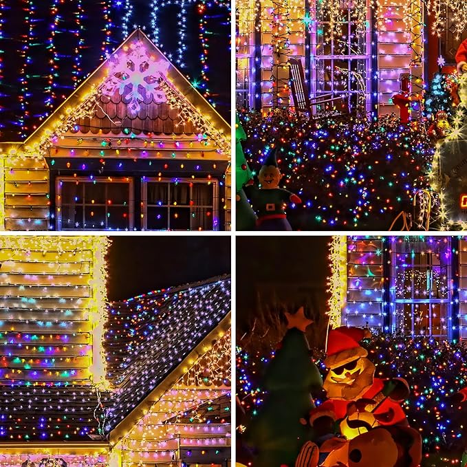 Green Wire,Multicolor,Incandescent Bulb 100 Mini String Lights for Indoor Christmas Tree Garland Birthday Wedding Party Festival Decoration