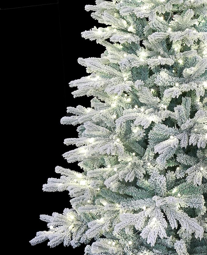6 Foot Pre-lit Snow Angel Blue Spruce Flocked Artificial Christmas Tree (6ft Pre-lit)