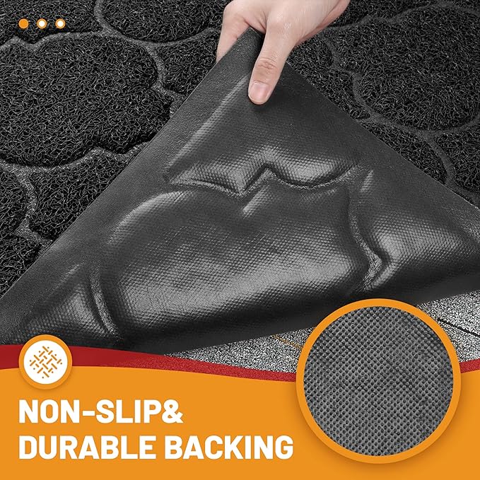 Door Mat Outdoor, 24x36, Welcome Mats for Entryway, Front Doormat for Home Entrance, Indoor Floor Mat, Durable, Non-Slip, Boot Scraper, Catches Muddy and Dirt (Black)