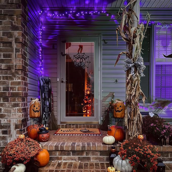 JMEXSUSS 200 LED 66ft Purple Halloween Lights, Connectable Halloween String Lights Plug in, 8 Modes Outdoor Christmas Tree Light for Patio Party Indoor Christmas Ceiling Room Decor