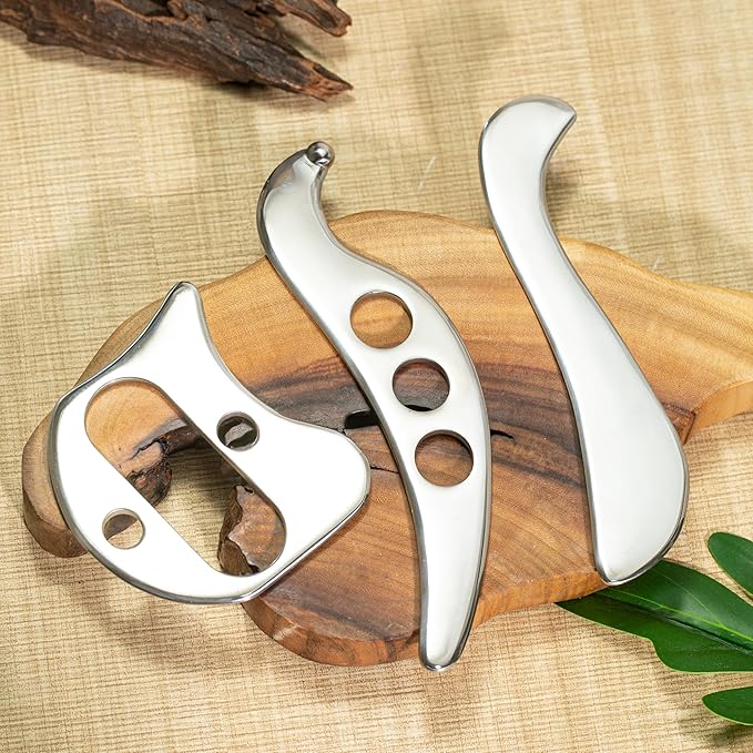 Gua sha Tool gua sha Stainless Steel iastm Tool Gussha Massage Tool Muscle Scraping Tool for Soft Tissue Therapy and Reduce Arms,Back, Legs, Neck Muscle Pain(XSS)………