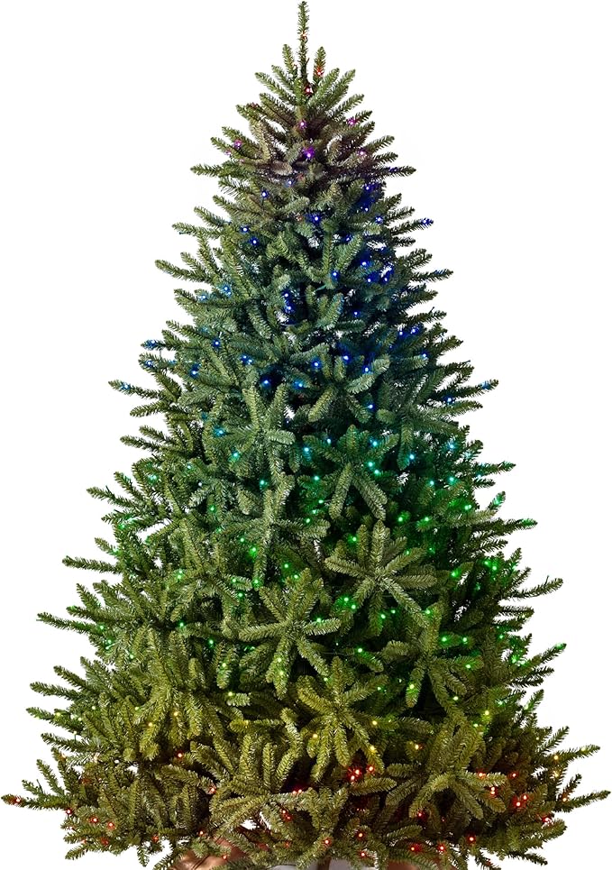Balsam Hill 6.5ft Pre-Lit Classic Blue Spruce Artificial Christmas Tree with 2,144+ Tips, 330 Twinkly LED Smart Lights, Easy Plug System, Premium Stand & Storage Bag for Indoor Holiday Decorating