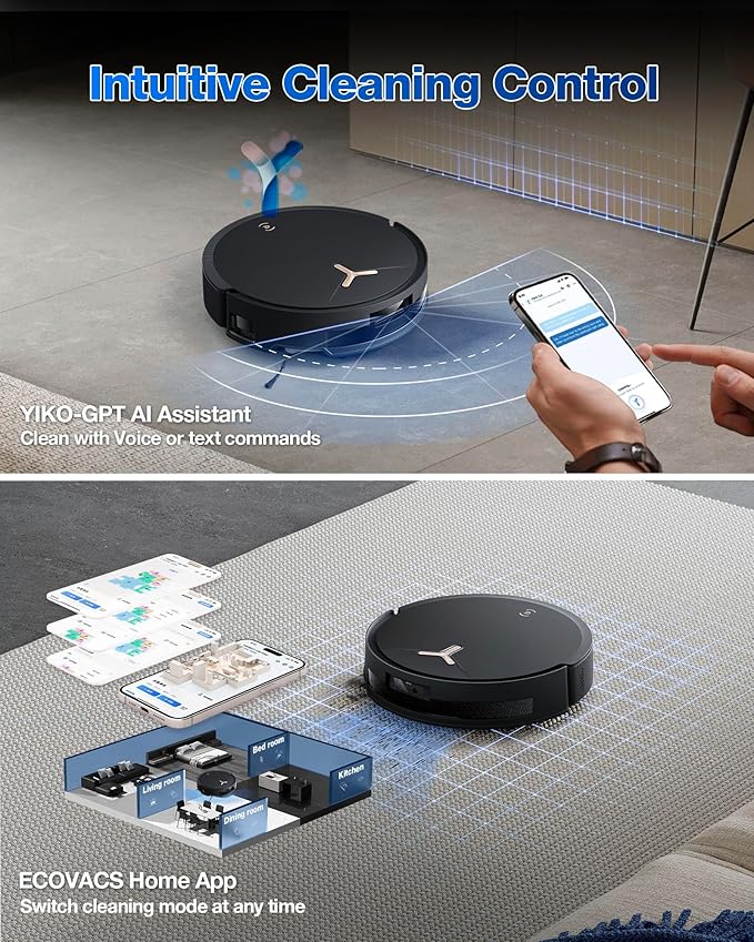 ECOVACS DEEBOT T50 MAX PRO Omni Robot Vacuum and Mop, 18,500Pa Suction, 18mm Auto-Lift, ZeroTangle &TruEdge 2.0, AIVI 3.0 Obstacle Avoidance, Auto Hot Water Mop Wash/Dry/Refill, Self-Emptying