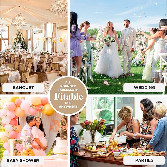 Fitable 6 Pack Hunter Green Round Tablecloths - 90 Inches Round - Wrinkle and Stain Resistant Fabric Table Clothes, Washable Polyester Table Covers for Wedding Christmas Party Banquet Formal Events