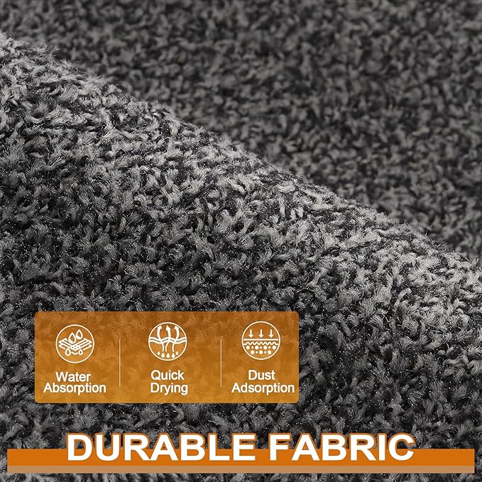 Mibao Front Door Mat, Dirt Trapper Welcome Mat for Outdoor Indoor, Non-Slip Waterproof Doormat, Durable Machine Washable Low Profile Entry Rug for Back Door Outside Patio Porch, 60" x 36", Grey