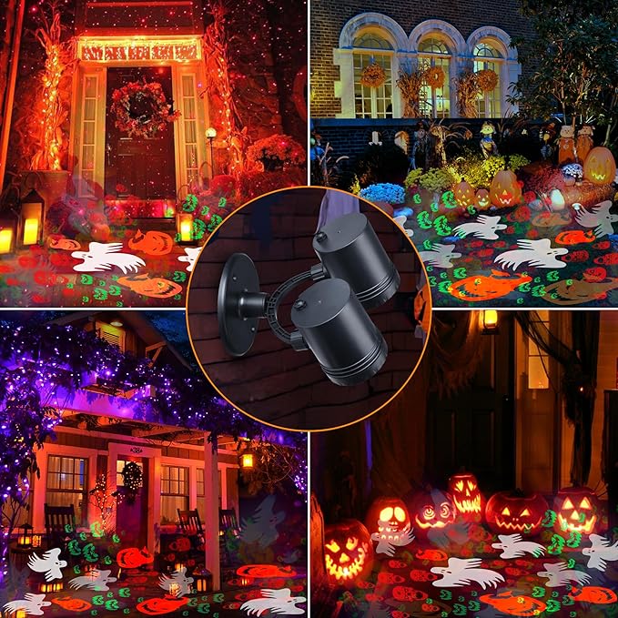 Halloween Lights Projector, Halloween Decorations Lighting Projector, with Timer Led Pumpkin Ghost Demon Light, for Holiday Party Garden Patio Yard Outdoor Indoor Landscape Decor