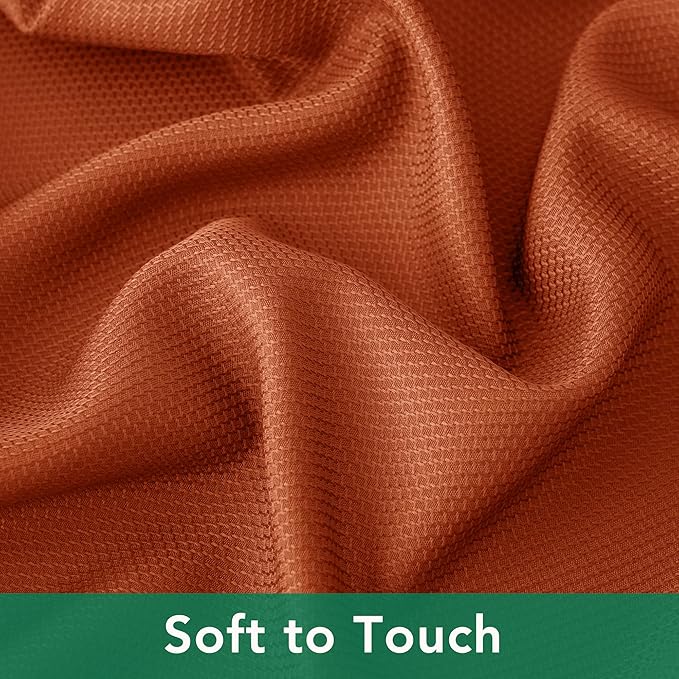 Biscaynebay 2 Pack Fall Tablecloth Textured Fabric 60x108 Inch Rectangular, Rust Thanksgiving Autumn Harvest Water Resistant Fabric Tablecloths for Kitchen, Dining, Wedding, Parties Machine Washable