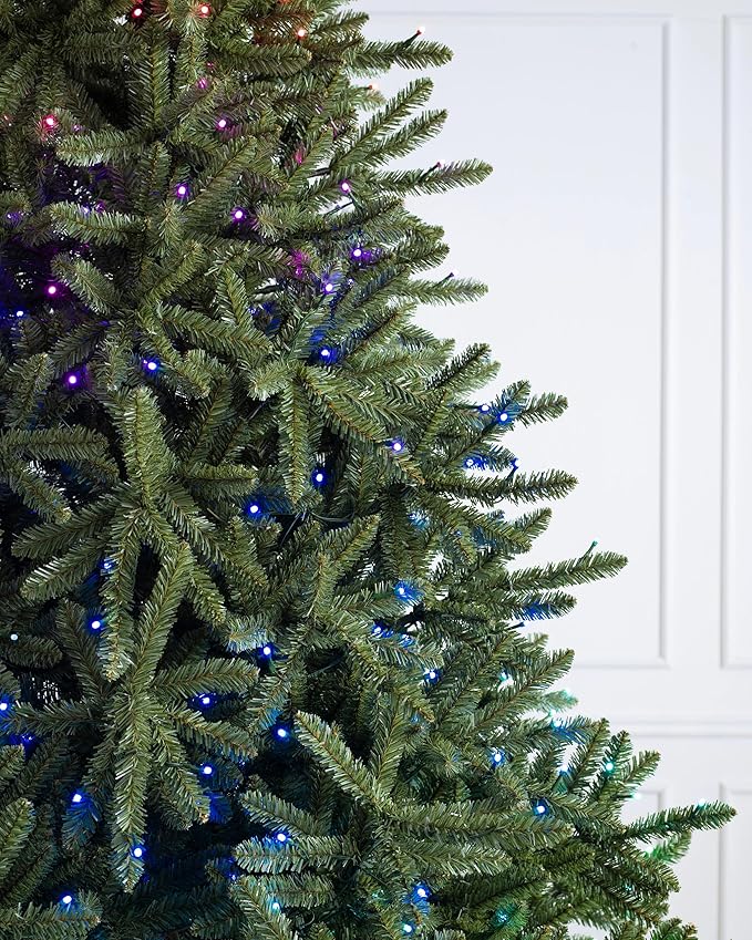 Balsam Hill 7ft Pre-Lit Classic Blue Spruce - Artificial Christmas Tree with Twinkly Lights, Easy Plug Technology, Premium Stand & Storage Bag for Indoor Holiday Decorating