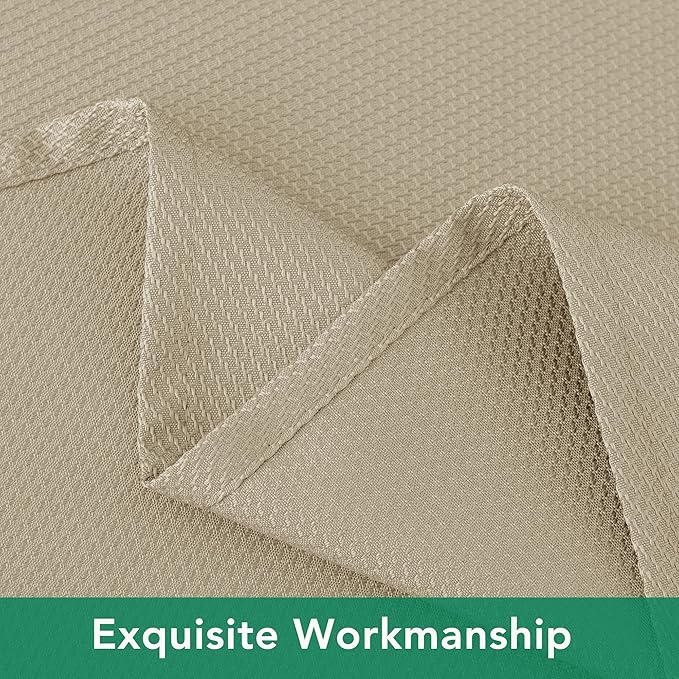 Biscaynebay Textured Fabric Round Tablecloths 60" for Round Tables diameters from 28" to 48", Natural Water Resistant Folding Table Covers Washable for Dining, Kitchen, Wedding, Parties etc