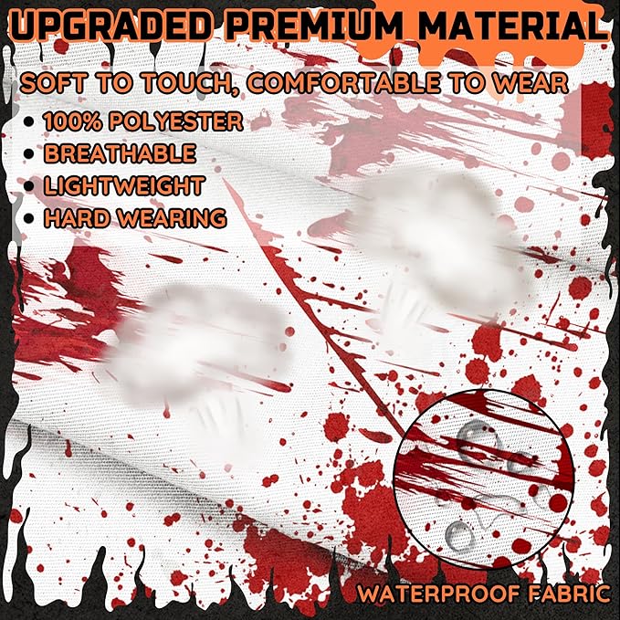 Happy Halloween Horror Apron Unisex, Adjustable Funny Kitchen Apron, Waterproof Scary Bloody Bib Aprons for Cosplay Party
