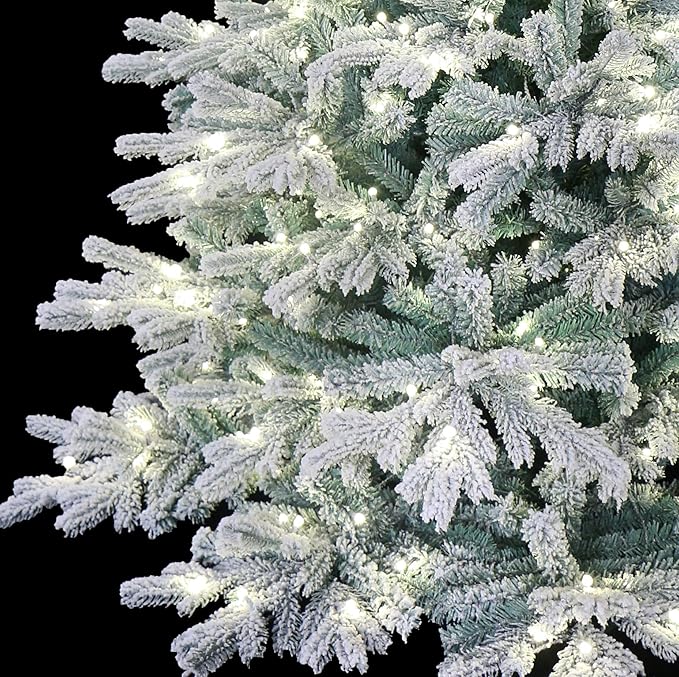 6 Foot Pre-lit Snow Angel Blue Spruce Flocked Artificial Christmas Tree (6ft Pre-lit)