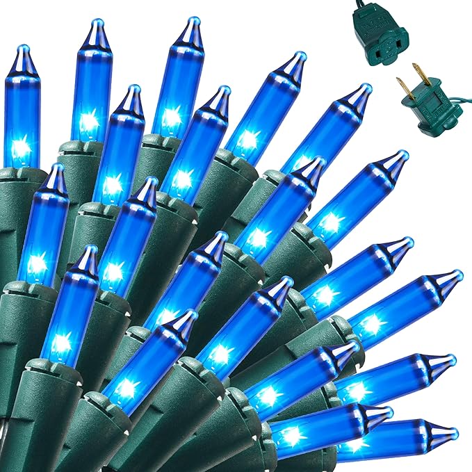 Joiedomi Blue Christmas String Lights,100 Count 22.3FT Christmas Fairy Tree Lights Plug in for Indoor Outdoor Xmas Decorations Patio Holiday Theme Party Yard House,Green Wire