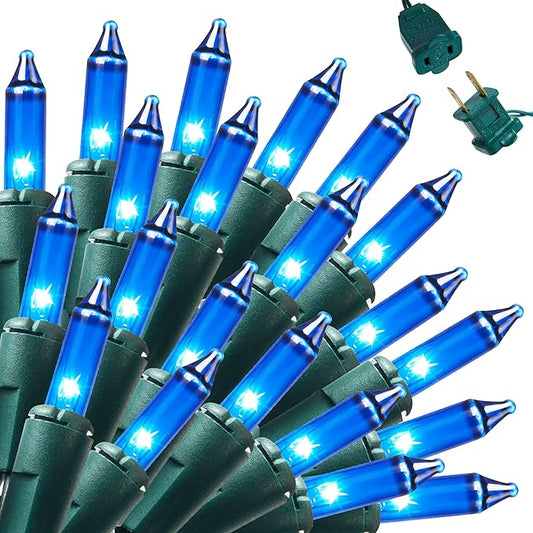 Joiedomi Blue Christmas String Lights,100 Count 22.3FT Christmas Fairy Tree Lights Plug in for Indoor Outdoor Xmas Decorations Patio Holiday Theme Party Yard House,Green Wire