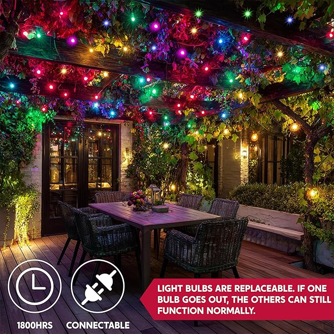 Joiedomi Multicolor Christmas String Lights,450(3x150) 93.6FT Christmas Fairy Tree Lights Plug in for Indoor Outdoor Xmas Decorations Patio Holiday Theme Party Yard House,Green Wire