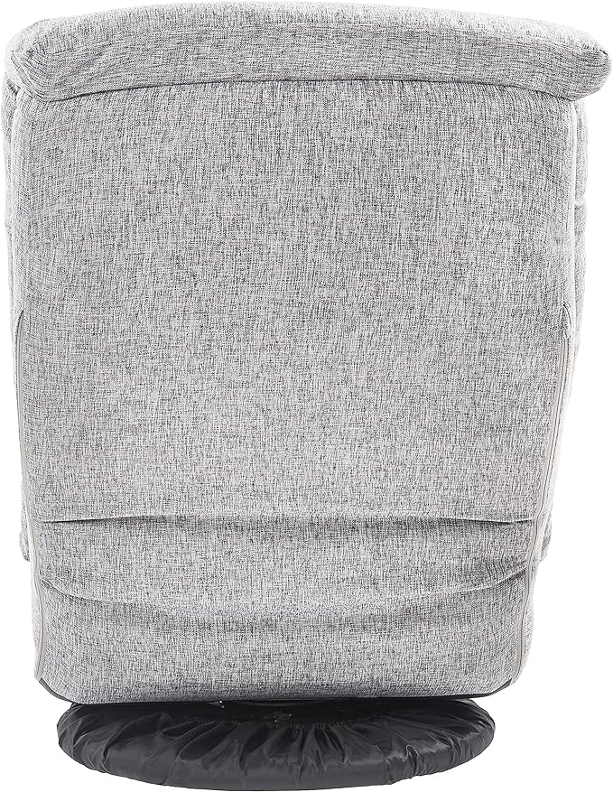 Amazon Basics Swivel Foam Lounge Chair with Headrest, Floor-Compatible, Adjustable, Gaming, 26.3D x 23.5W x 13.7H in, Grey