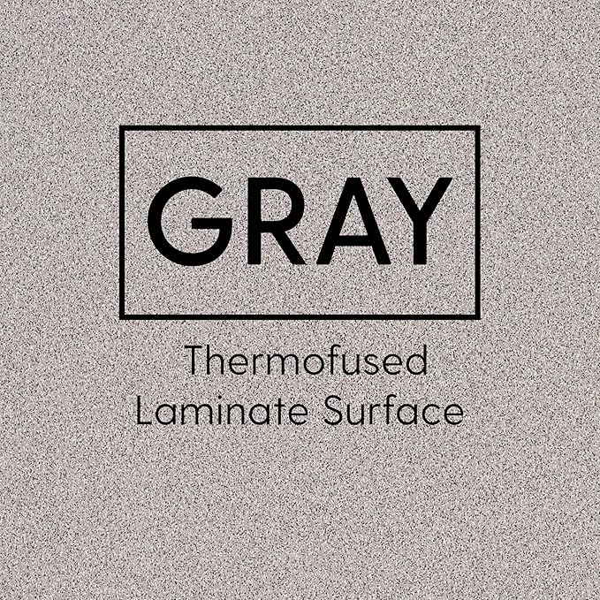 FDP Rectangle Activity School and Classroom Kids Table (24 x 72 inch), Chunky Toddler Legs, Adjustable Table Height 15-24 inches - Gray Top and Red Edge