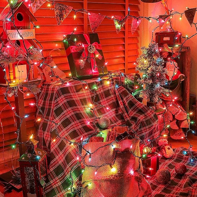 50-Count Multicolor Christmas Lights with Green Wire,Mini String Lights for Holiday Decorations, Christmas Tree Lights, Holiday Party, Wedding, Xmas, Home, Indoor & Outdoor Use (13ft Long)